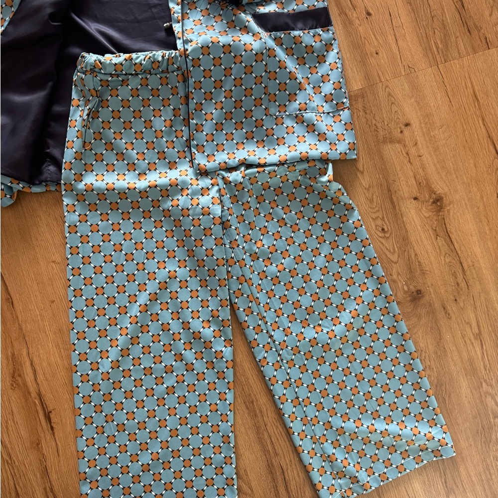 Blue Star Patterned Pajama Set - image 7